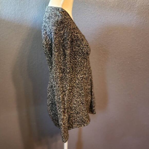 Calvin Klein Jeans Women's Black & White knit sweater V-Neck Pullover Medium - Picture 6 of 7